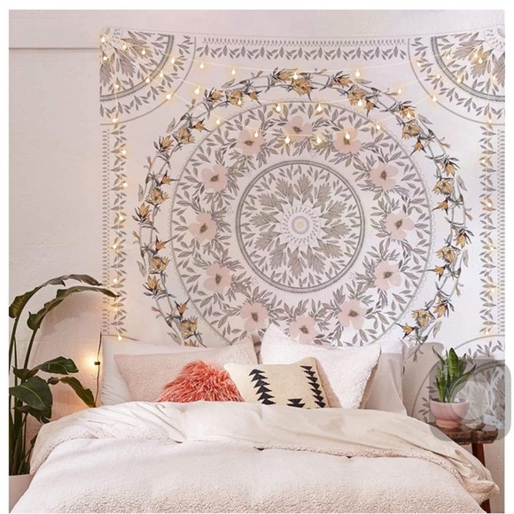 Bohemian/Indie Mandala Floral Pattern Tapestry - Picture 3 of 9